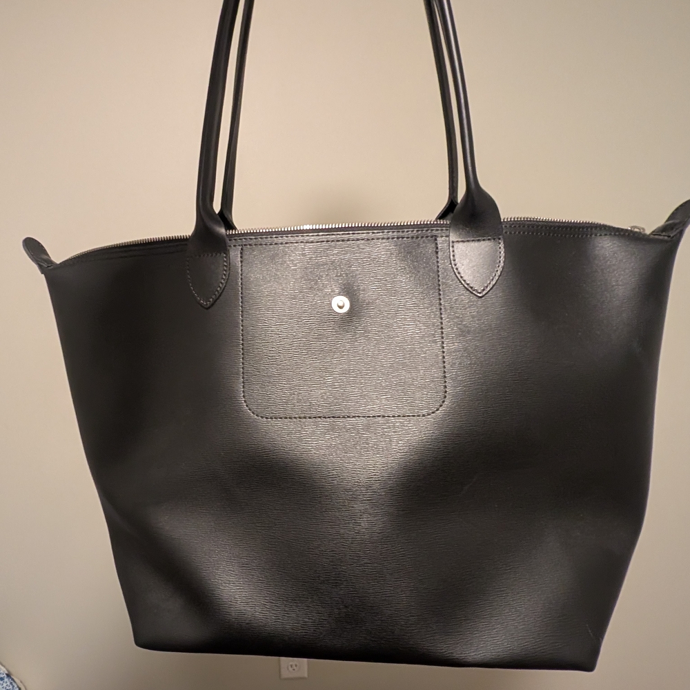 Longchamp Le Pliage Large Canvas Black Tote Bag